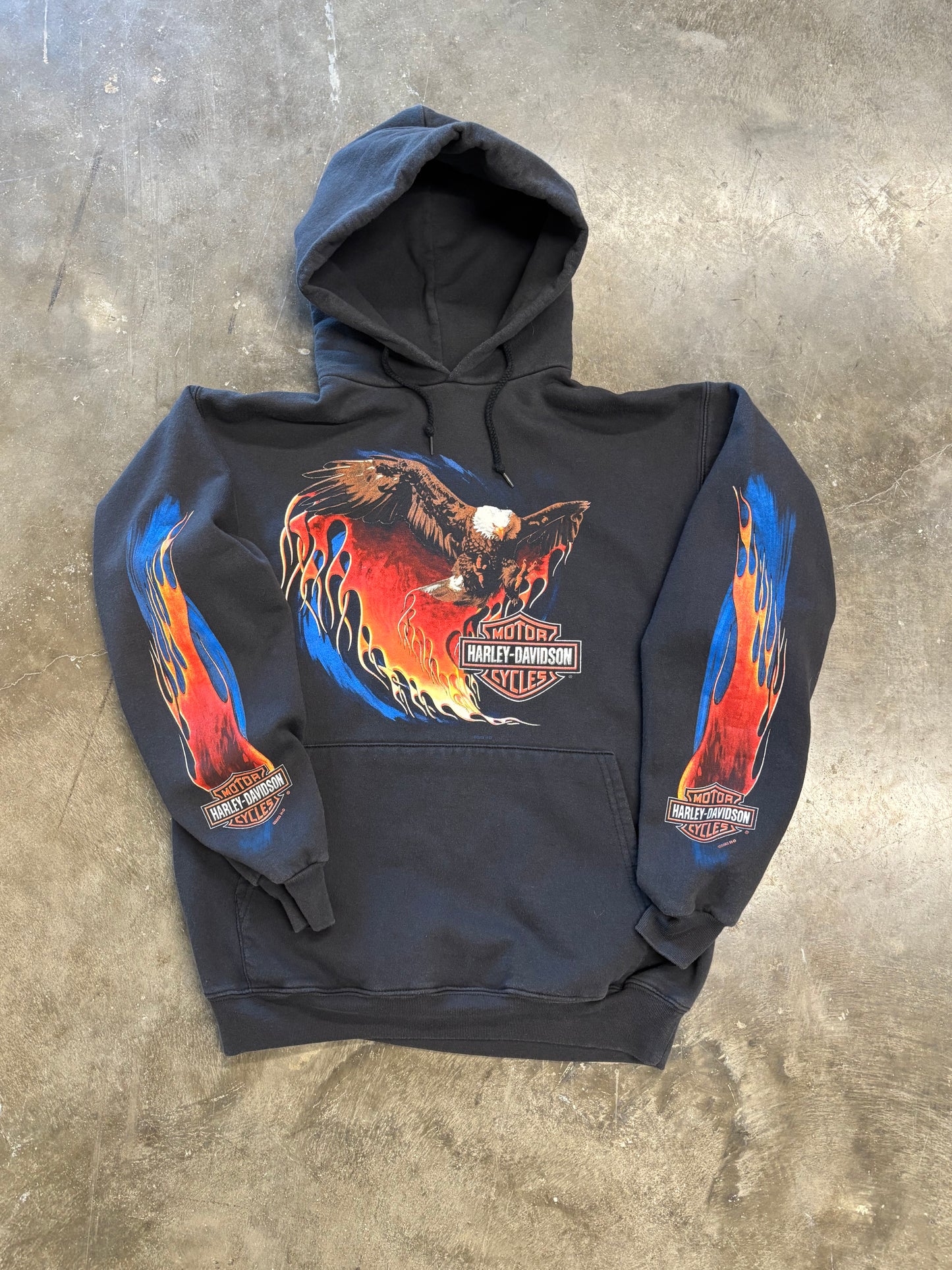 Vintage Harley Davidson Flaming Eagle hoodie size medium