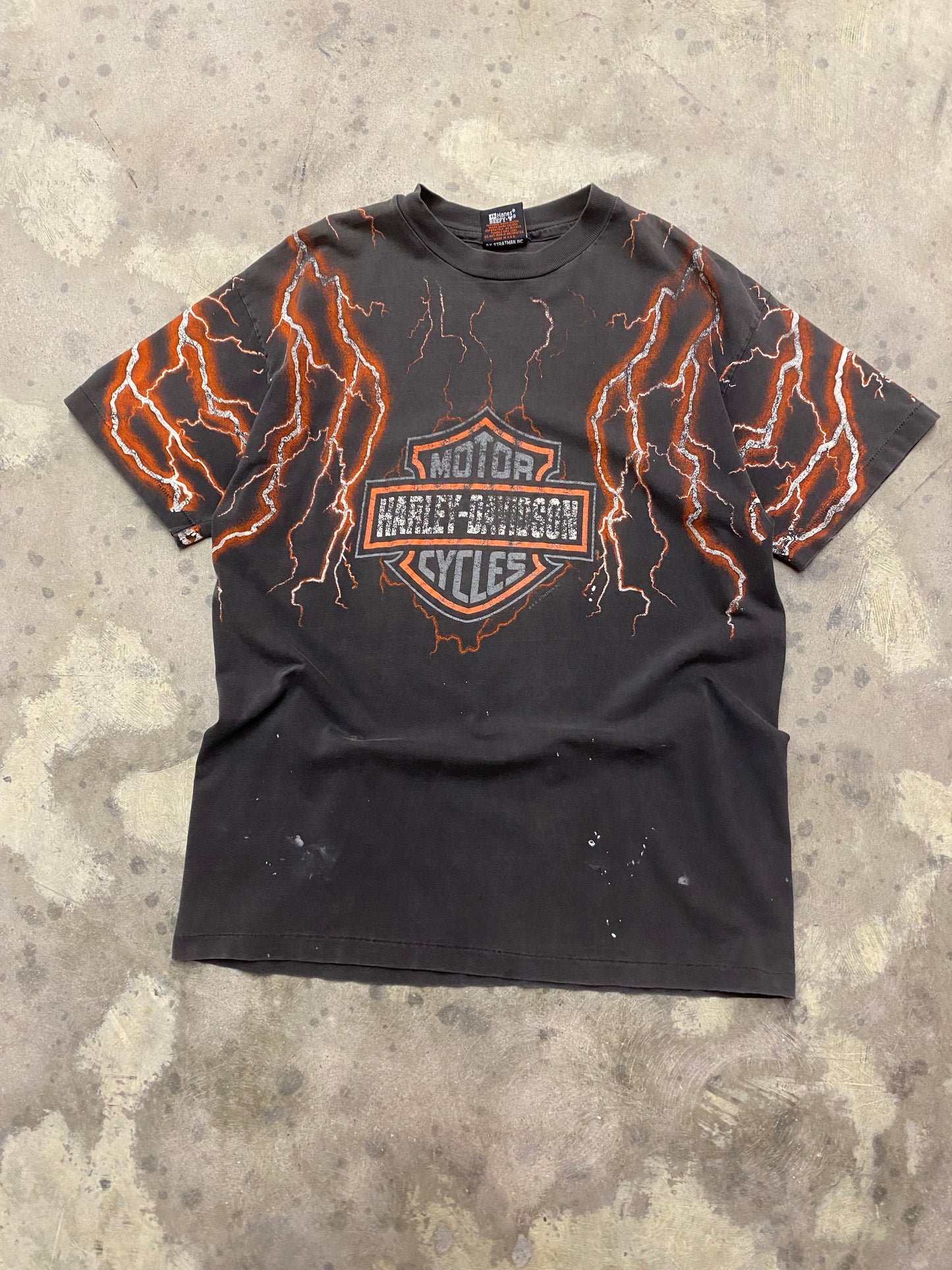 Vintage Harley Davidson Lightning AOP shirt size large