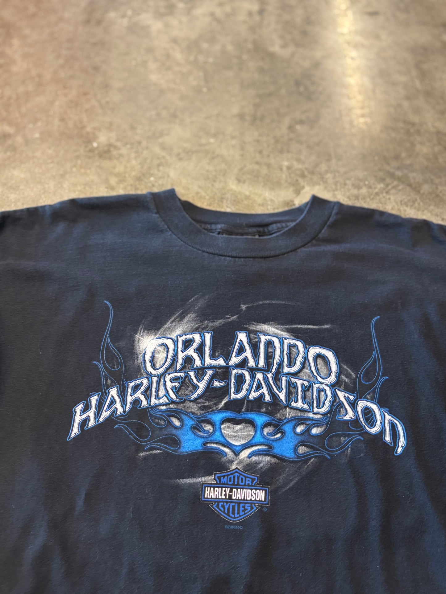 Vintage Harley Davidson Blue Flame long sleeve size extra large