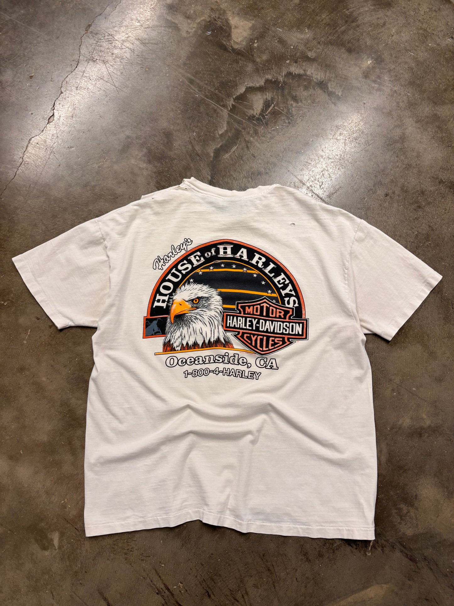 Vintage Thrashed Harley Davidson Shield shirt size XL