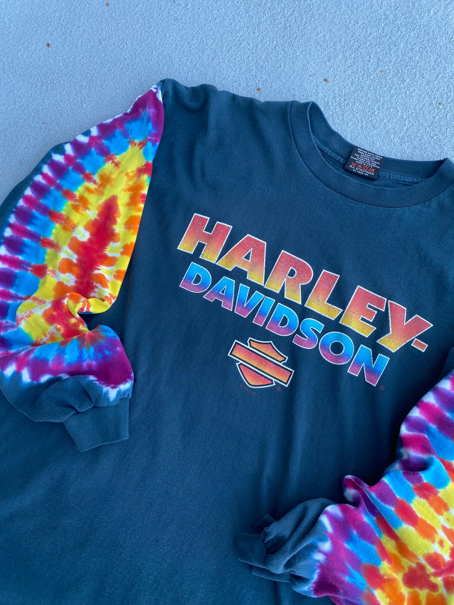 Vintage Harley Rainbow Dye Long sleeve shirt size xxl