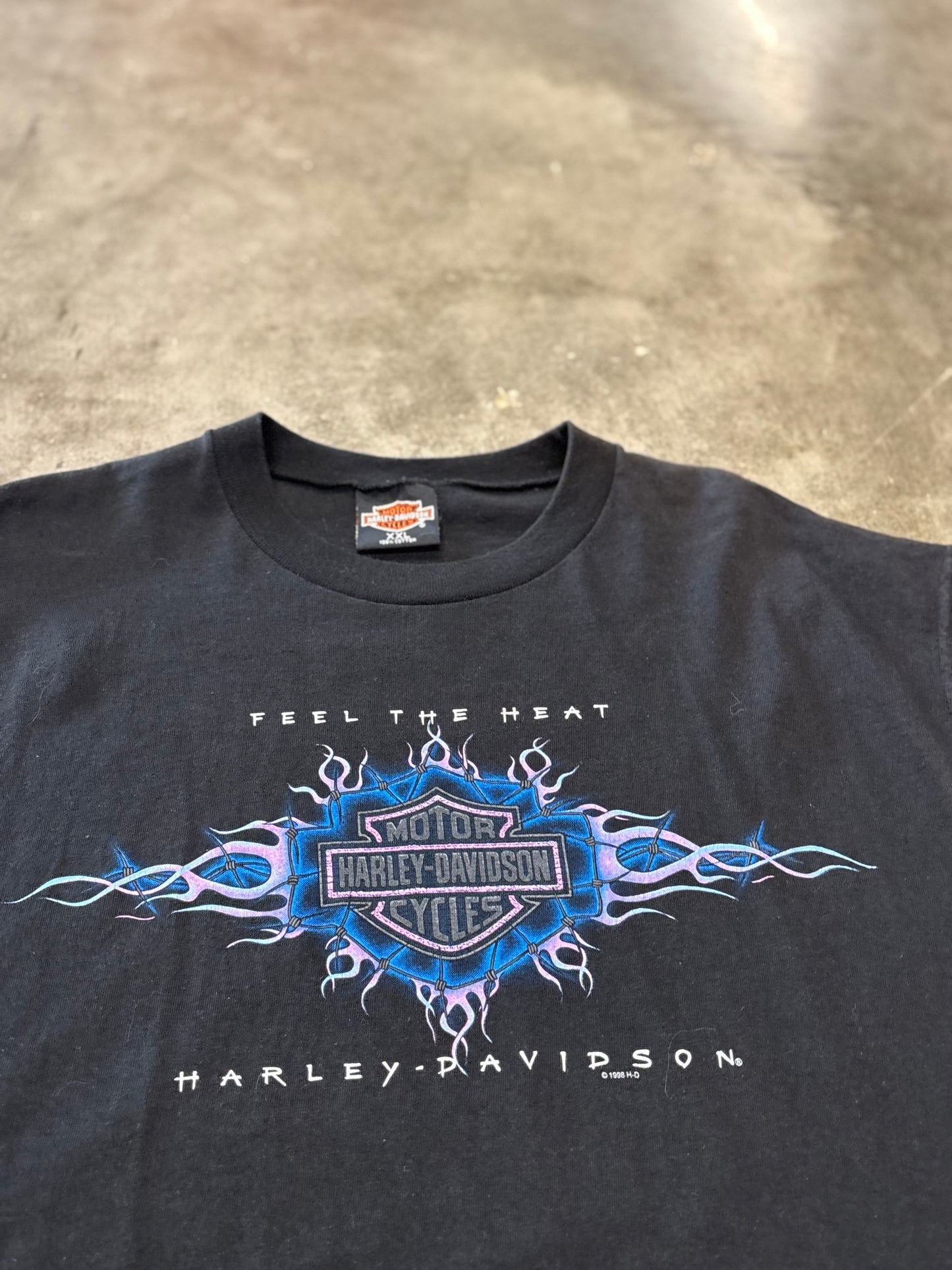 Vintage Harley Davidson feel the heat chopped shirt size xxl