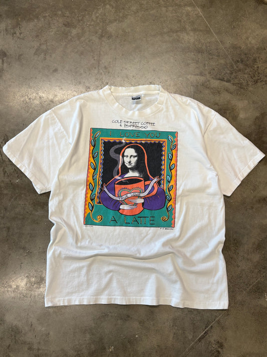 Vintage Mona Lisa Coffee shirt size XL
