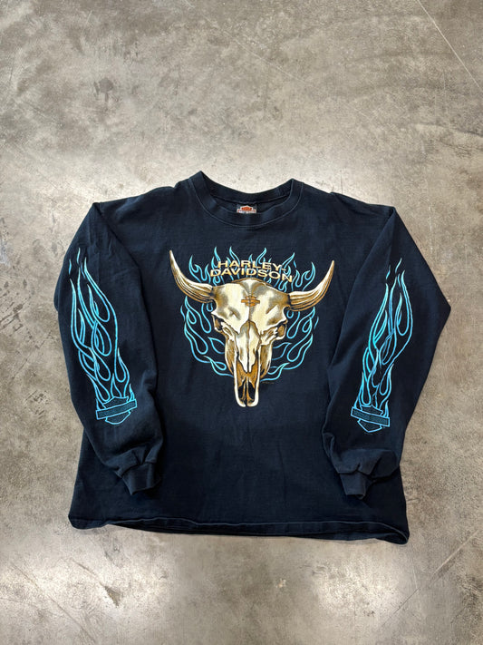 Vintage Harley Davidson long horn long sleeve size xl