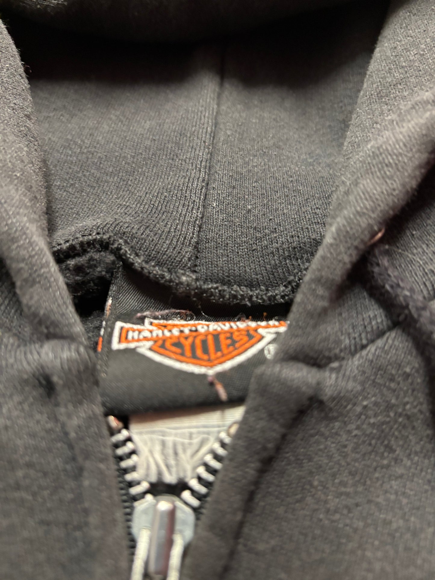 Vintage Harley Davidson fire sleeve zip up hoodie size large