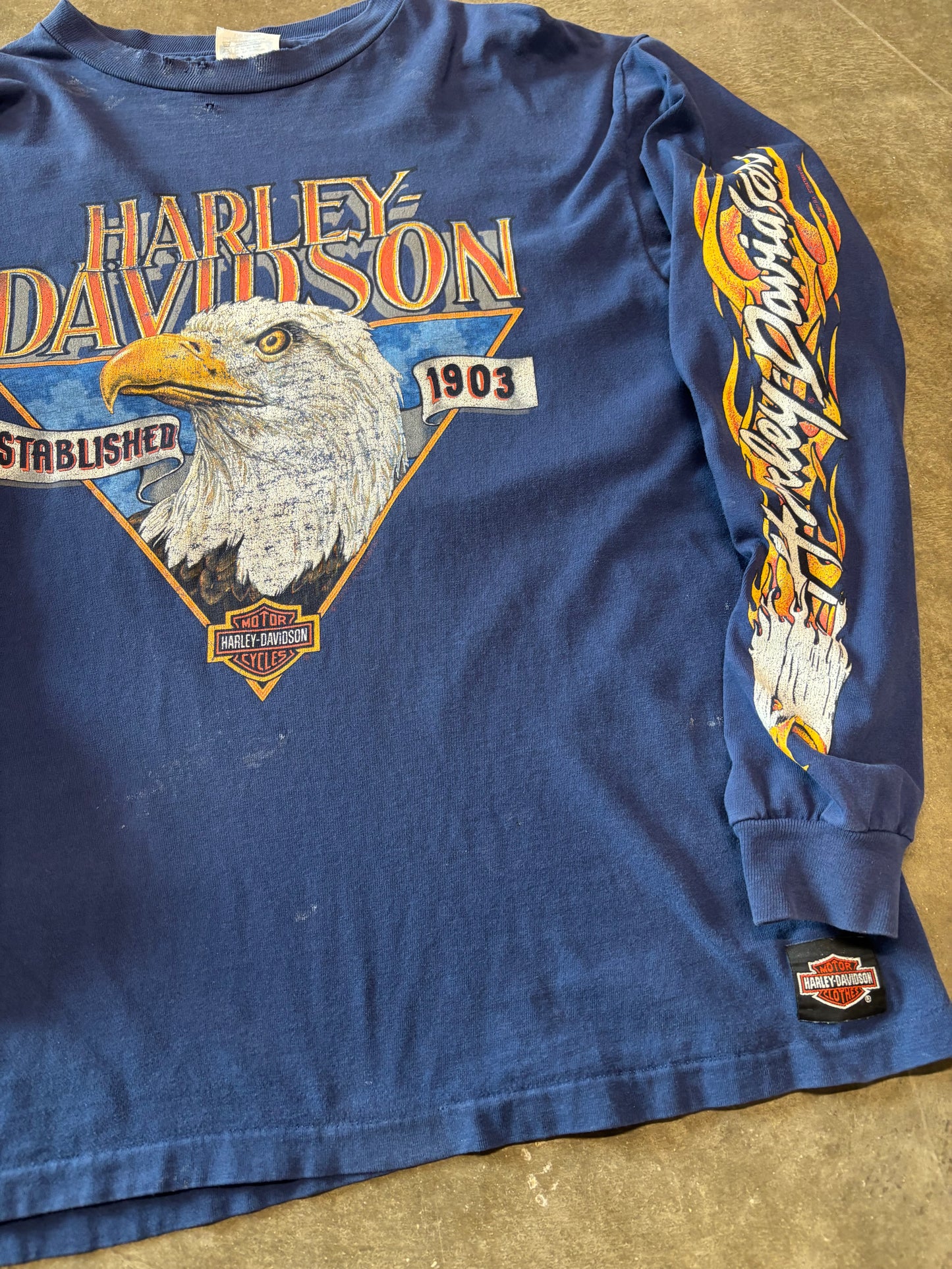 Vintage Harley Davidson Eagle long sleeve size large