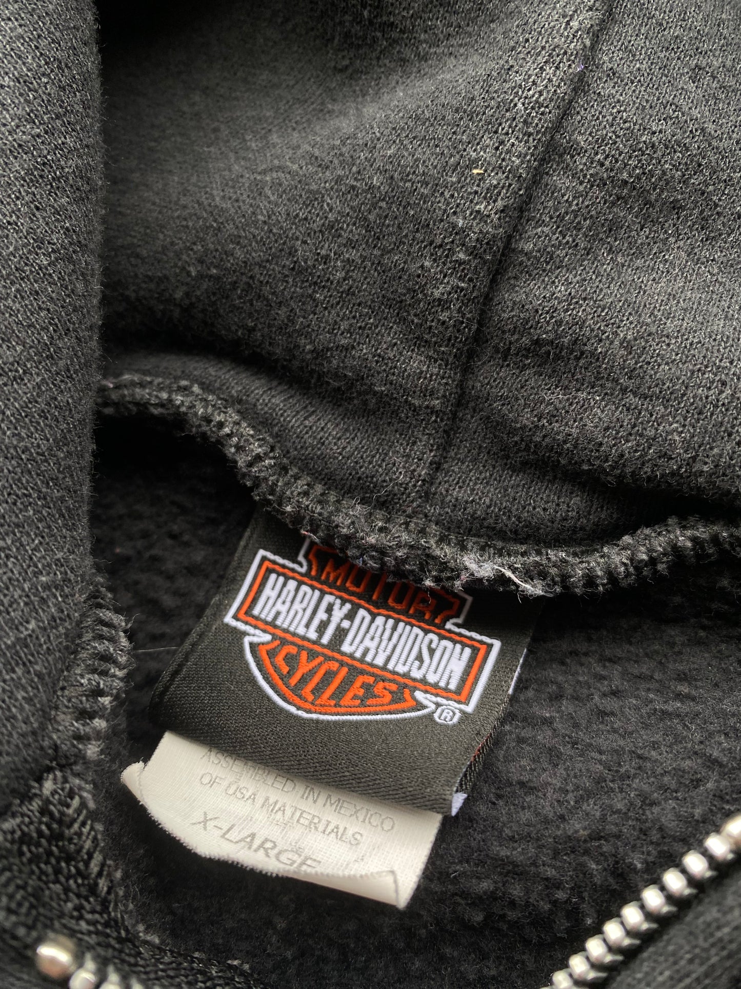 Vintage Harley Davidson Blue Flame hoodie zip up size extra large