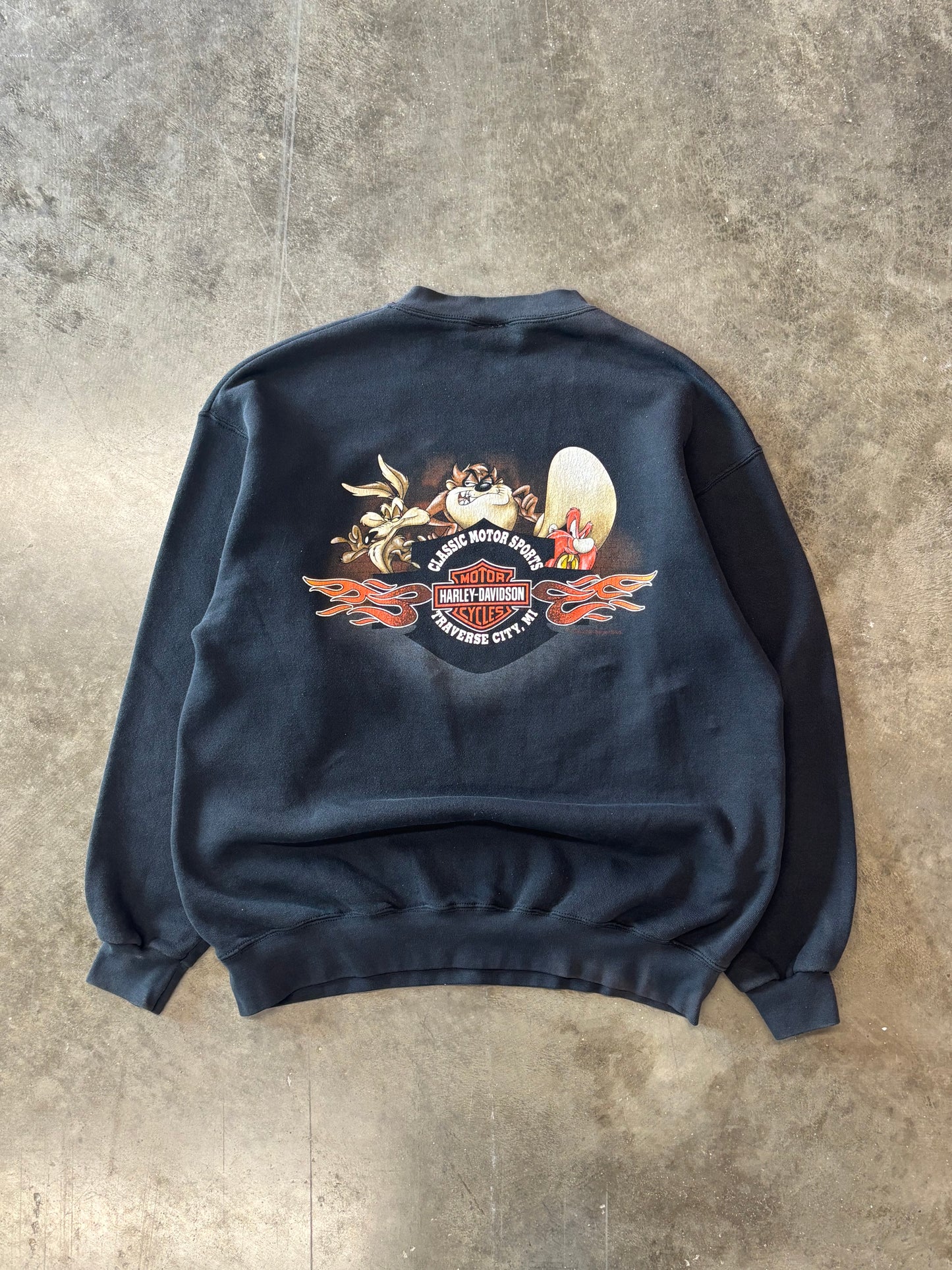 Vintage Harley Davidson looney tunes sweatshirt size xl