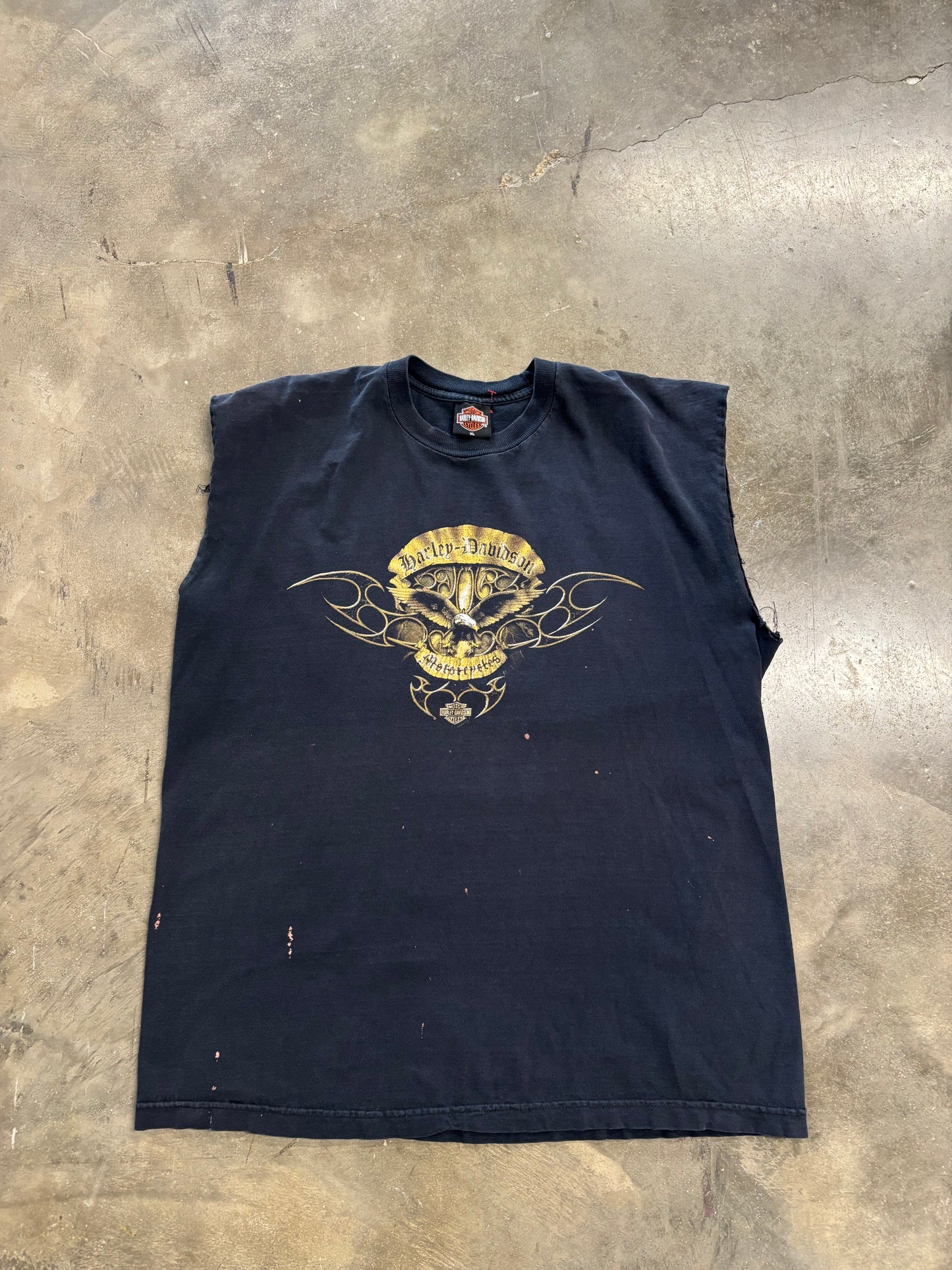 Vintage Harley Davidson thrashed cut off size xl