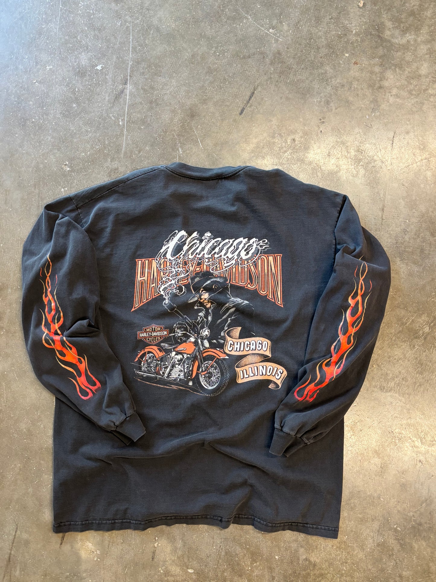 Vintage Harley Davidson V flame long sleeve size xl