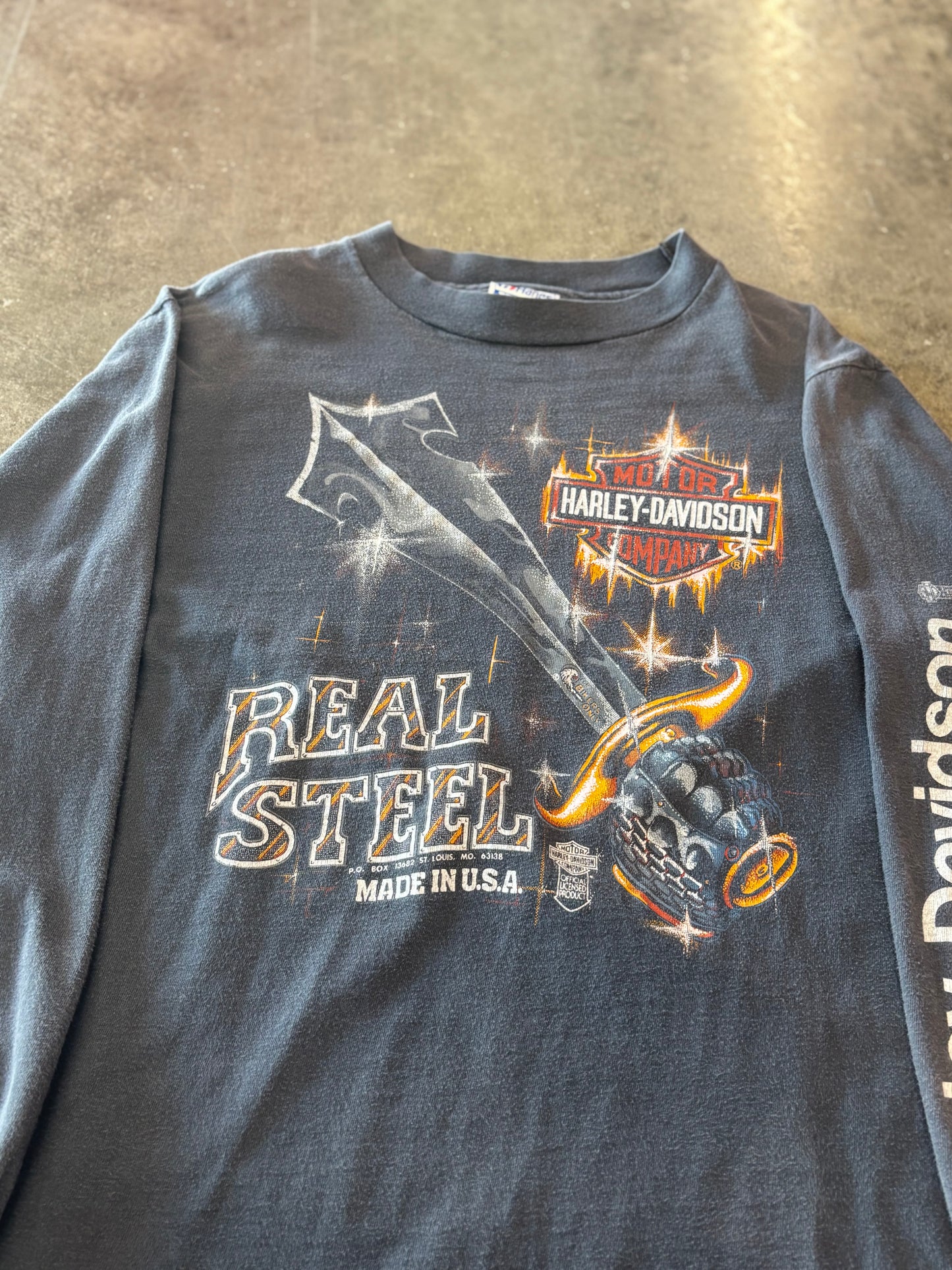 Vintage Harley Davidson Real steel long sleeve size medium
