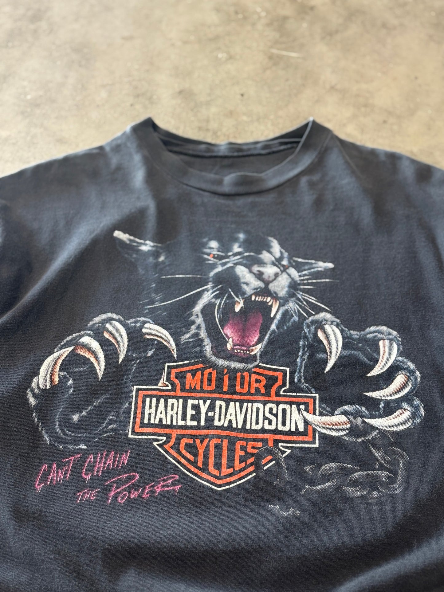 Vintage Harley Davidson Can’t chain the power Panther shirt size large/xl