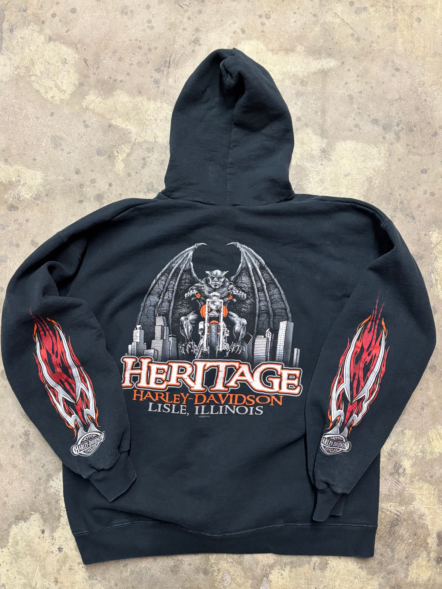 Vintage Harley Davidson Gargoyle zip up hoodie size large