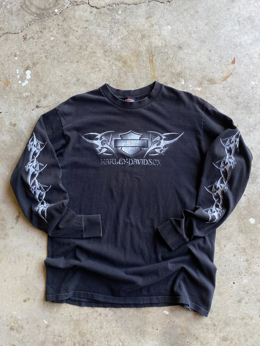 Vintage Harley Davidson Barbed Wire long sleeve shirt size large
