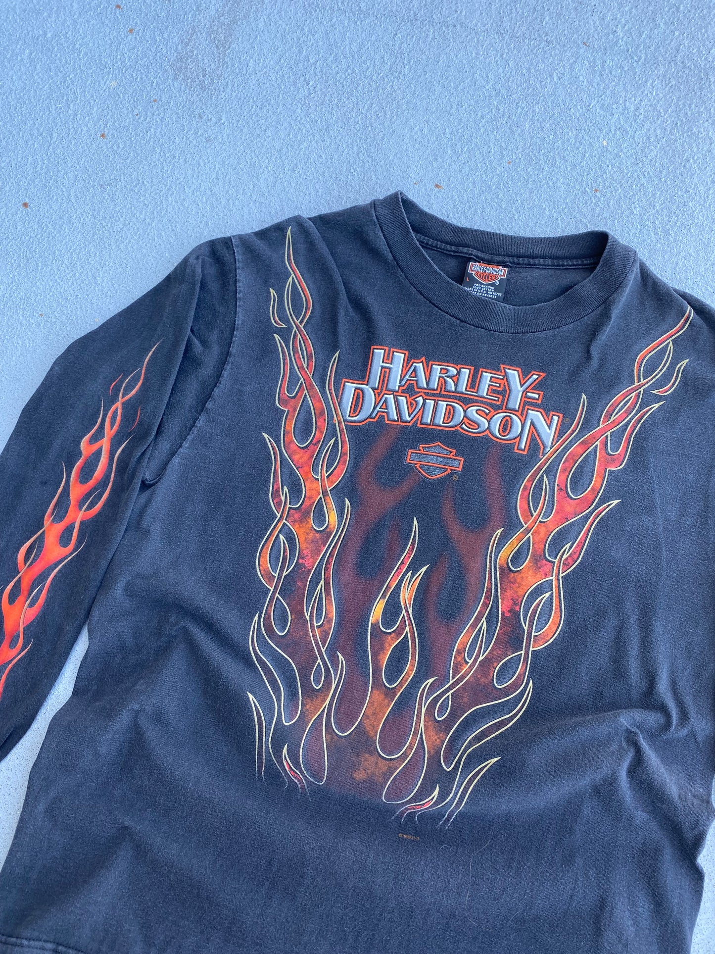 Vintage Harley Davidson Rising Flame Long sleeve Size large