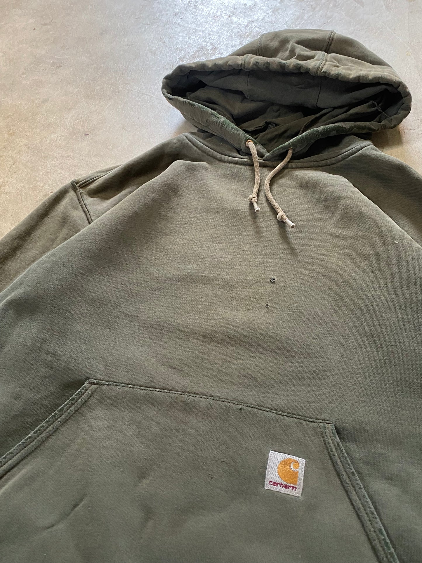 Vintage Faded distressed Carhartt Earth Tone Hoodie Size Medium