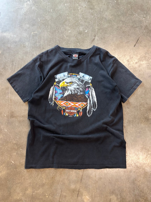 Vintage Harley Davidson Eagle engine shirt size large