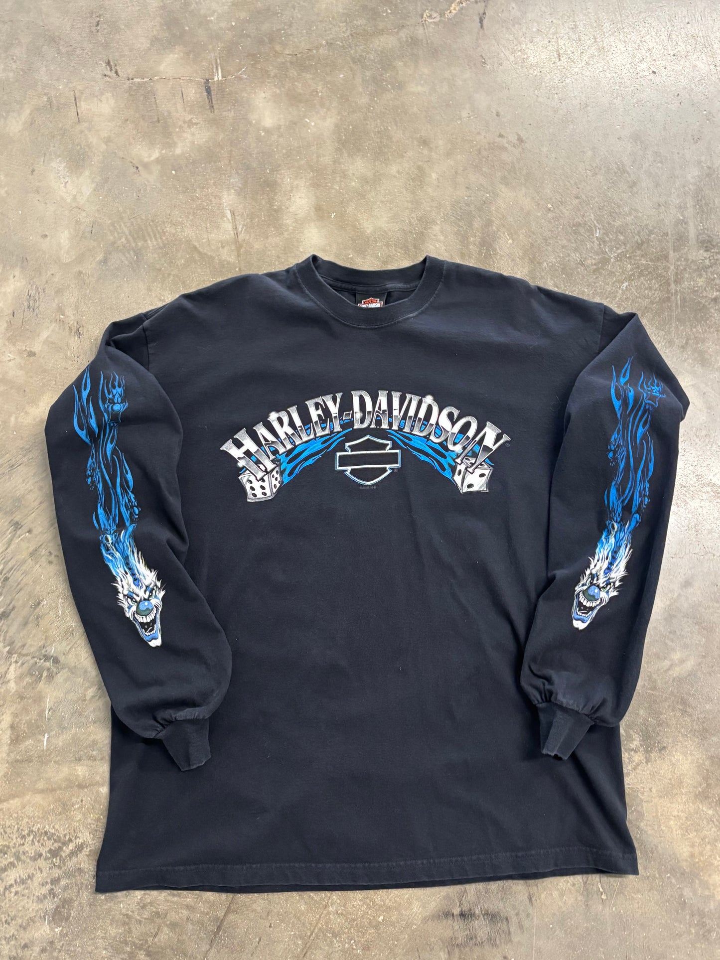 Vintage Harley Davidson Dice Long sleeve Lightning back hit size xl