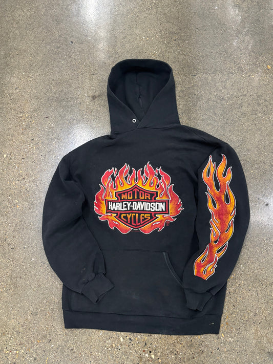 Vintage Harley Davidson 80’s Flame Ball Hoodie size Large