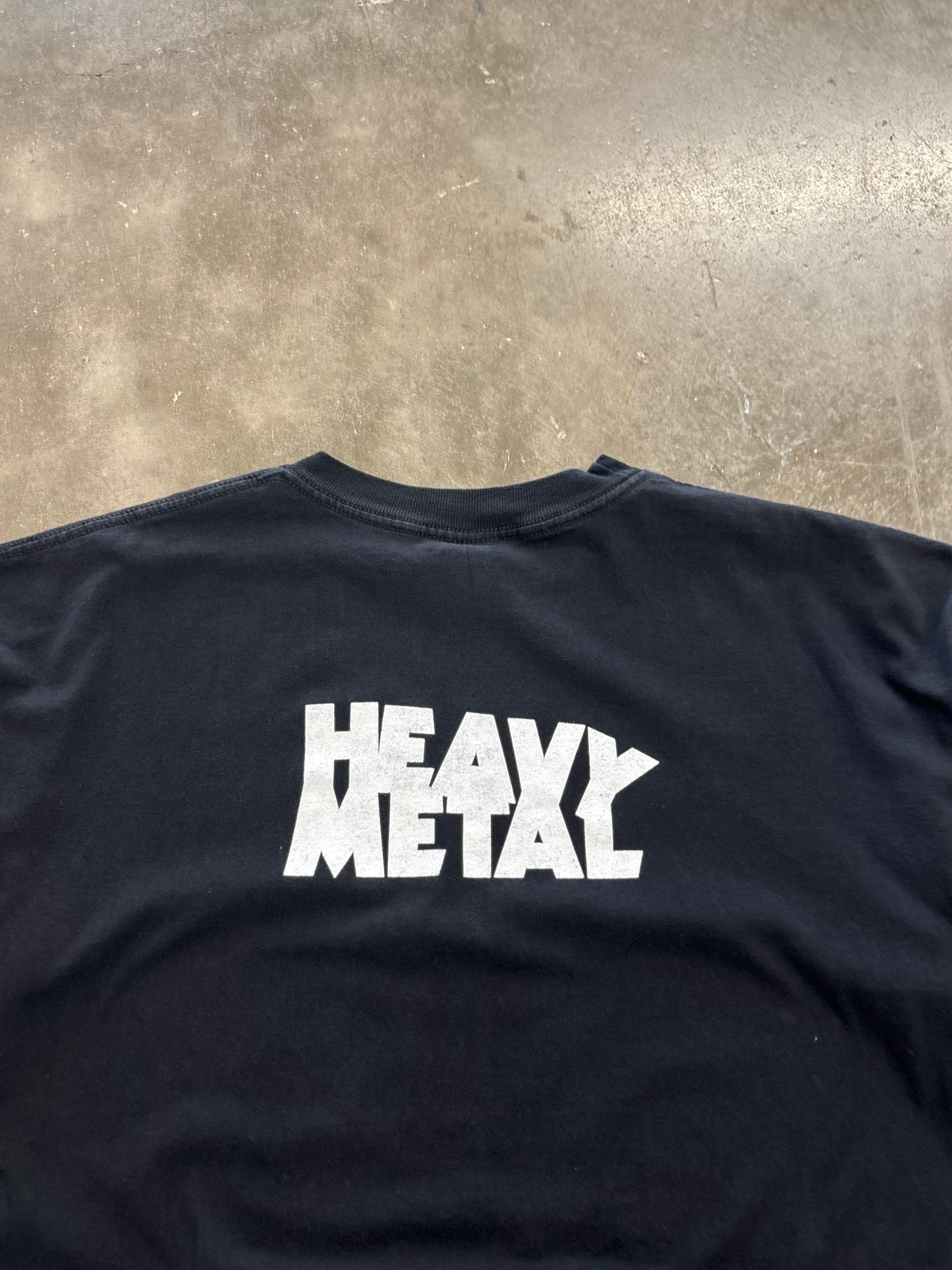 Vintage Heavy Metal Magazine blue grape biker girl shirt size xl