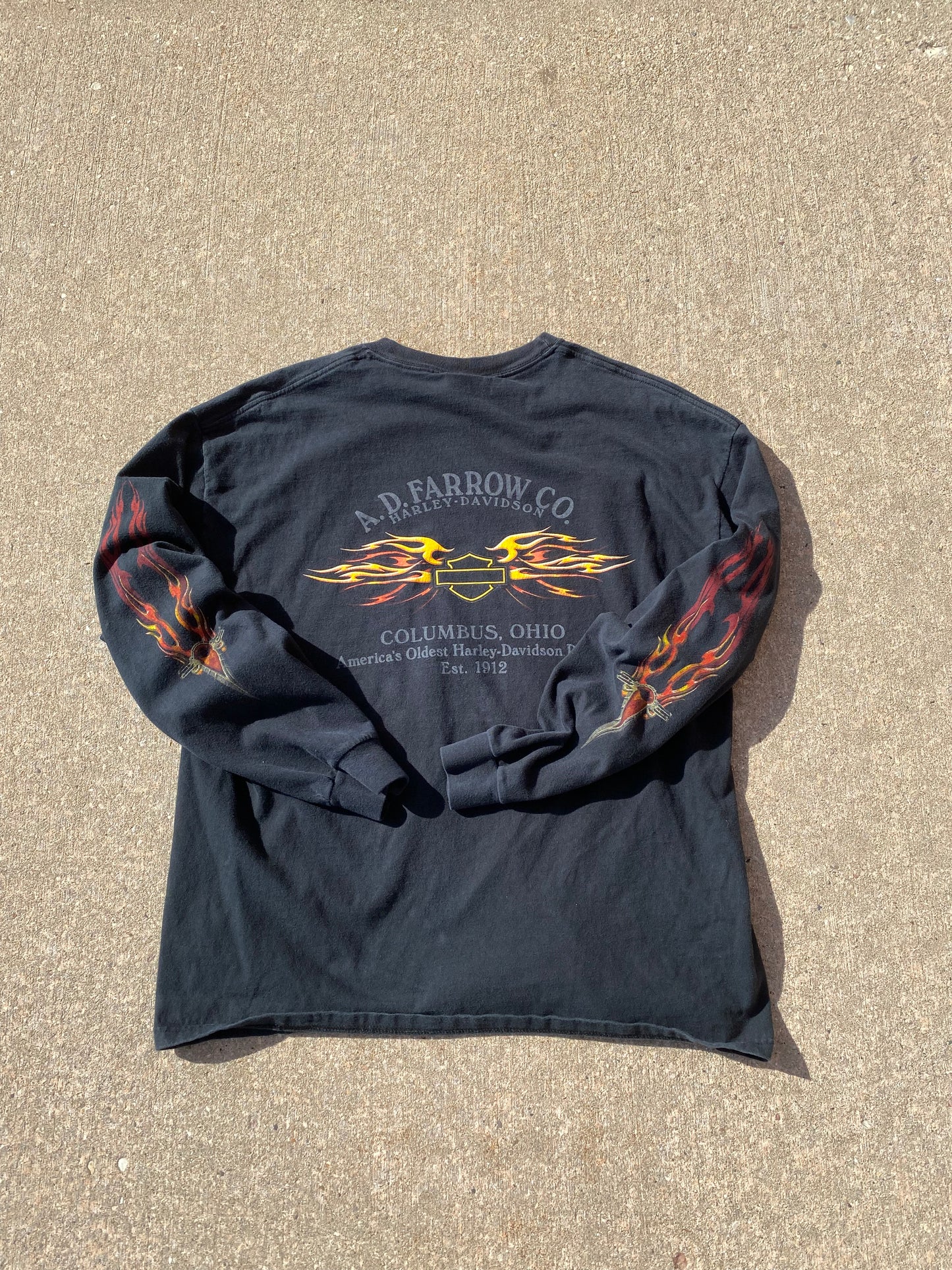 Vintage Harley Davidson Tribal Flame Long sleeve size XL
