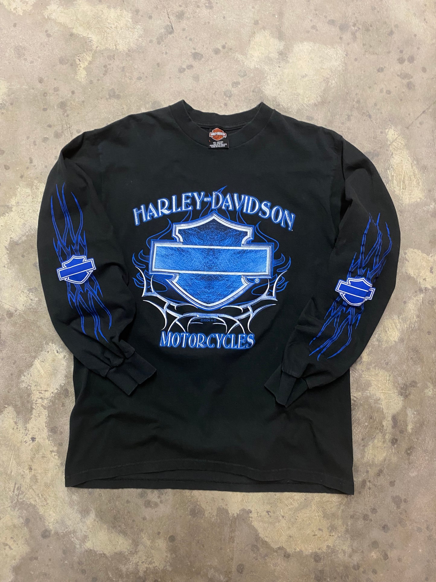 Vintage Harley Davidson blue shield shirt size large