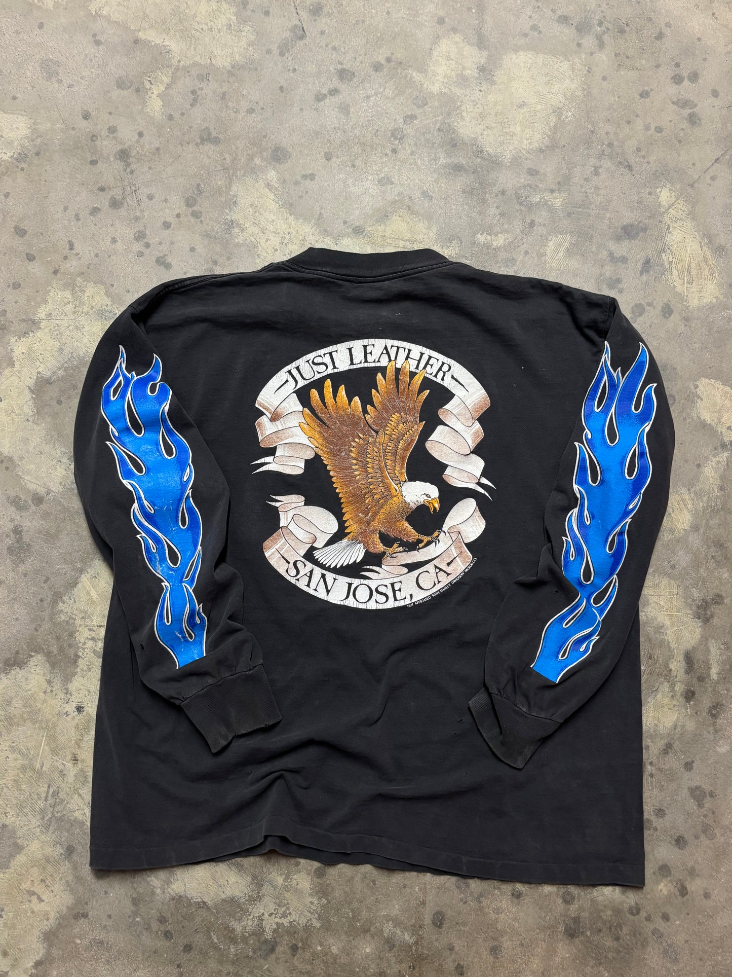 Vintage Harley Davidson Blue Flame Hoodie size extra large