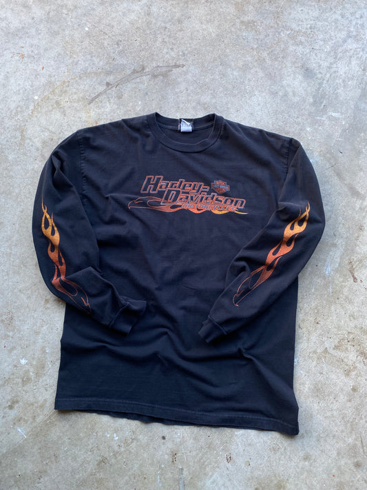 Harley Davidson classic flame logo long sleeve size extra large shirt