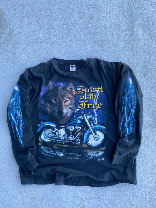 Vintage Spirit of the Free biker long sleeve  shirt size XXL