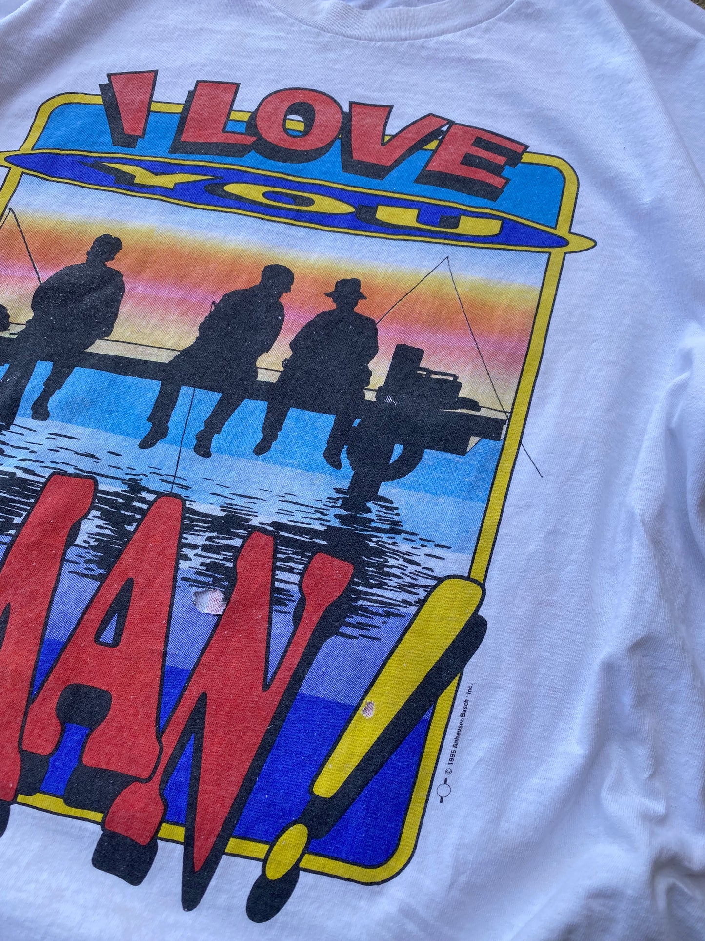 Vintage Bud Light I love you man shirt Size XL distressed