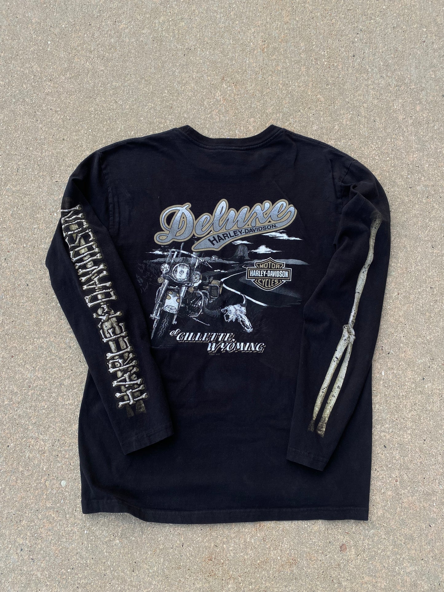 Harley Davidson Skeleton long sleeve size large