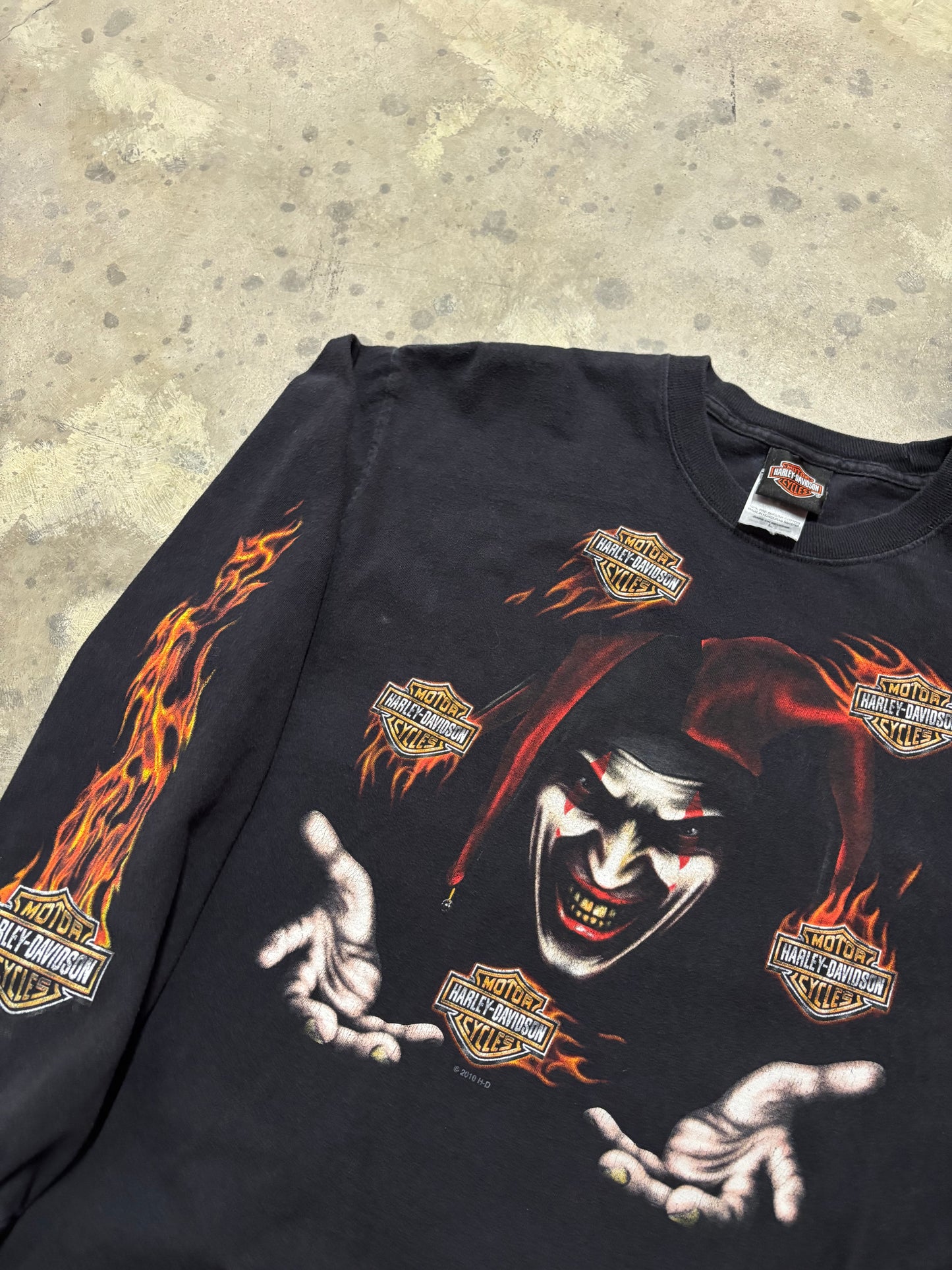 Vintage Harley Davidson joker long sleeve shirt size large