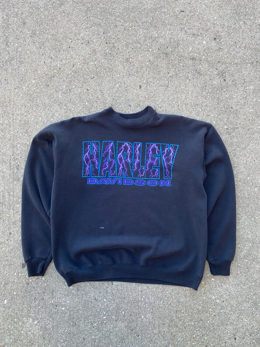 Vintage Harley Davidson Purple Lightning sweatshirt size Extra large