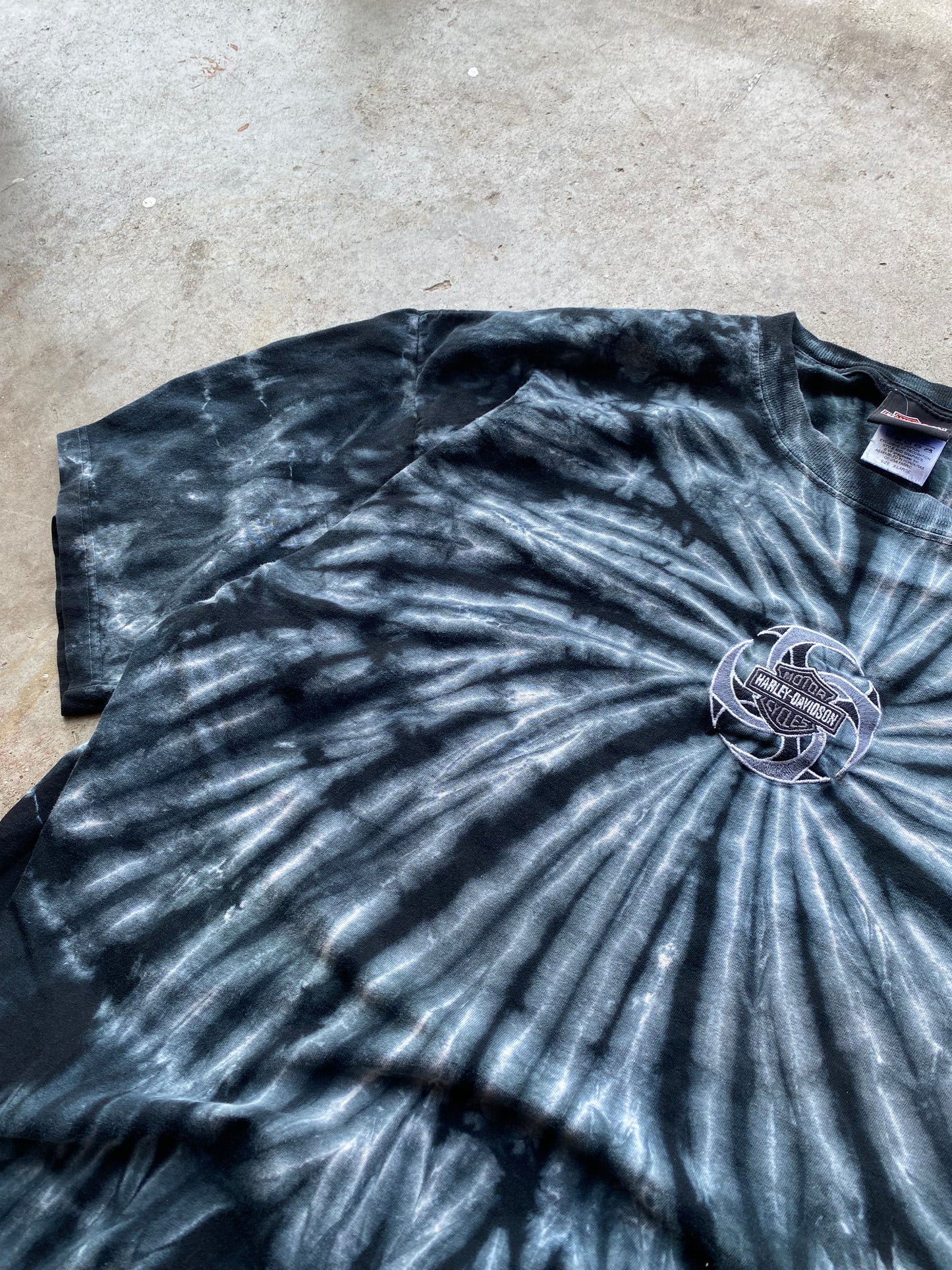 Y2K Spiral Tye Dye Ninja Star Harley Davidson Size XL