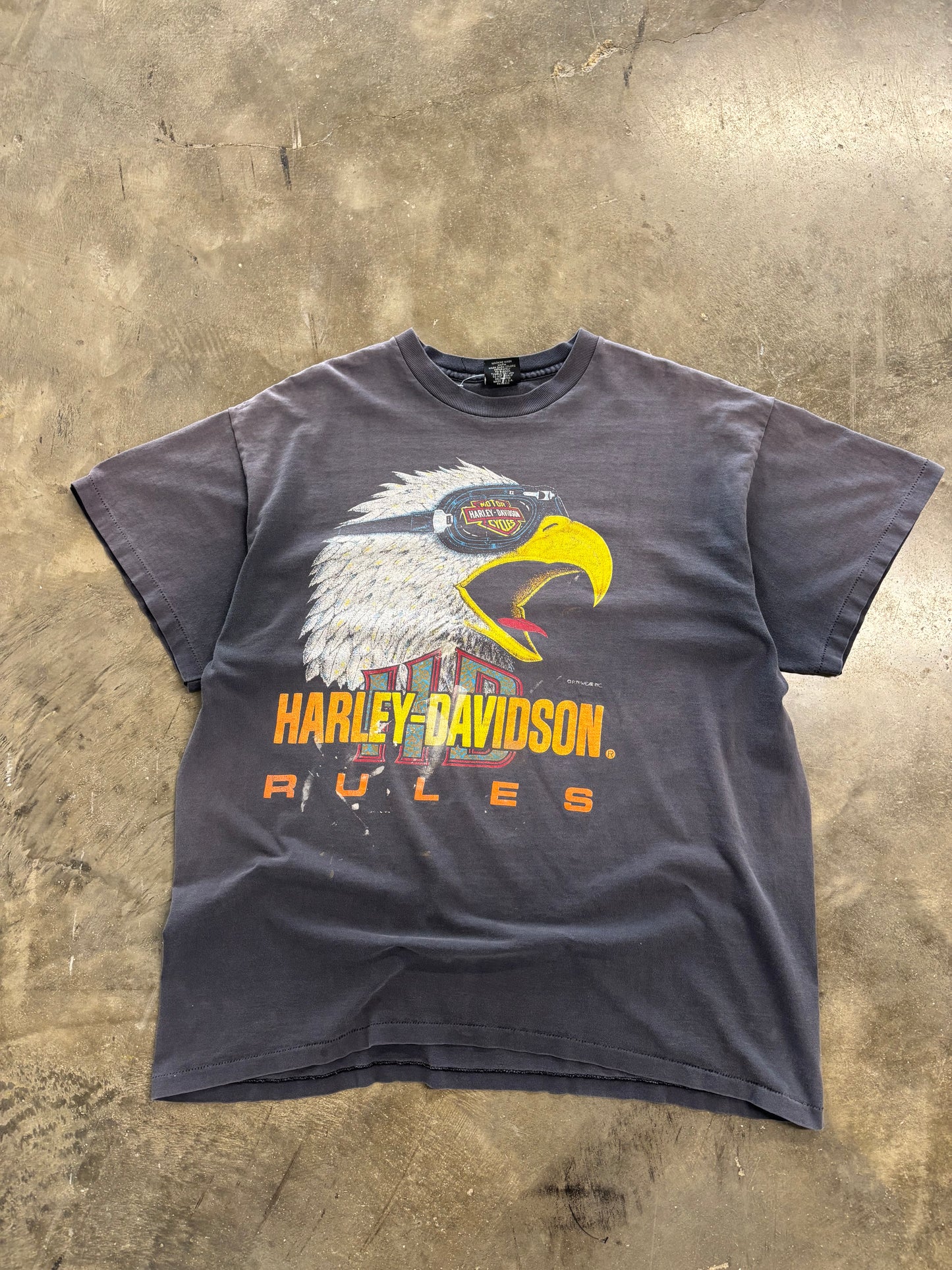 Vintage Faded Out Harley Davidson Screaming Eagle shirt size xl