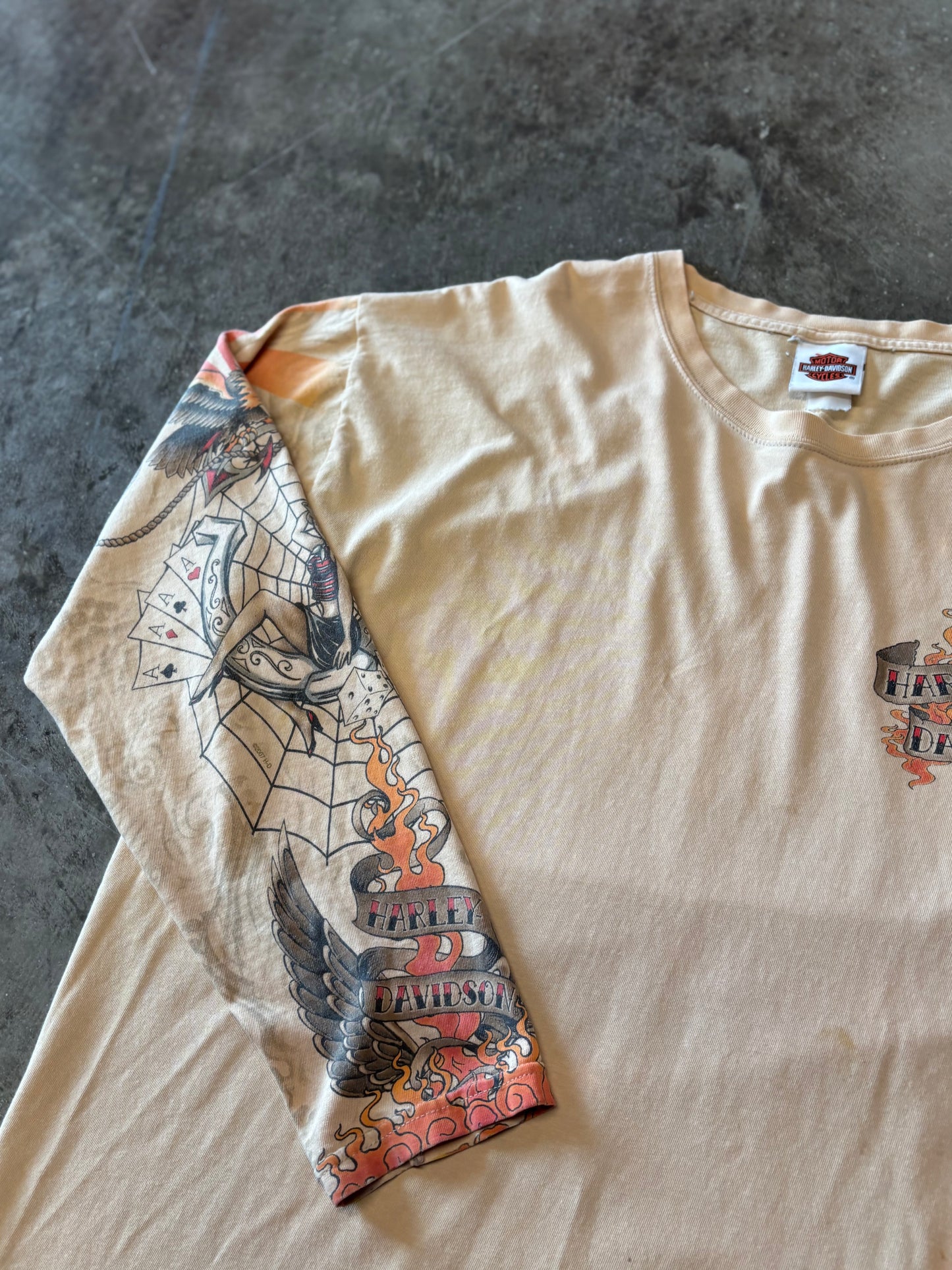 Vintage Harley Davidson Tattoo long sleeve size xxl