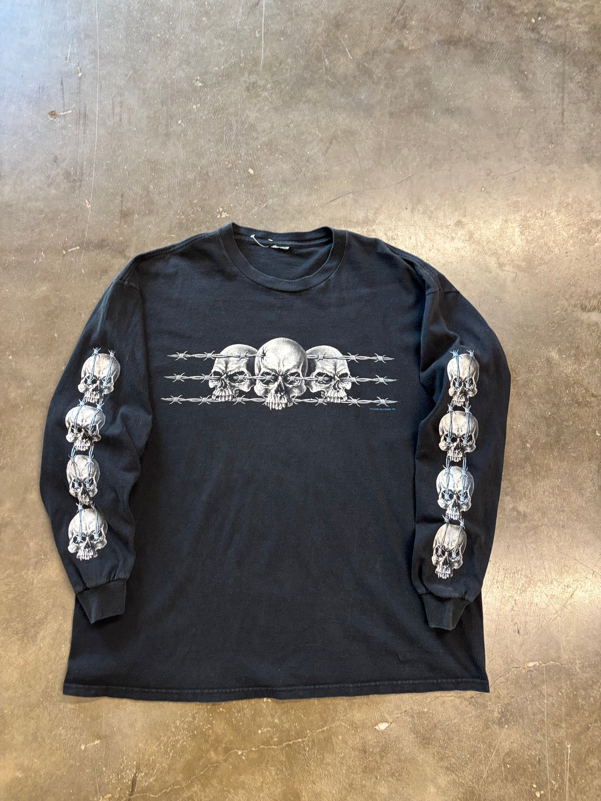 Vintage skulls biker long sleeve size xl