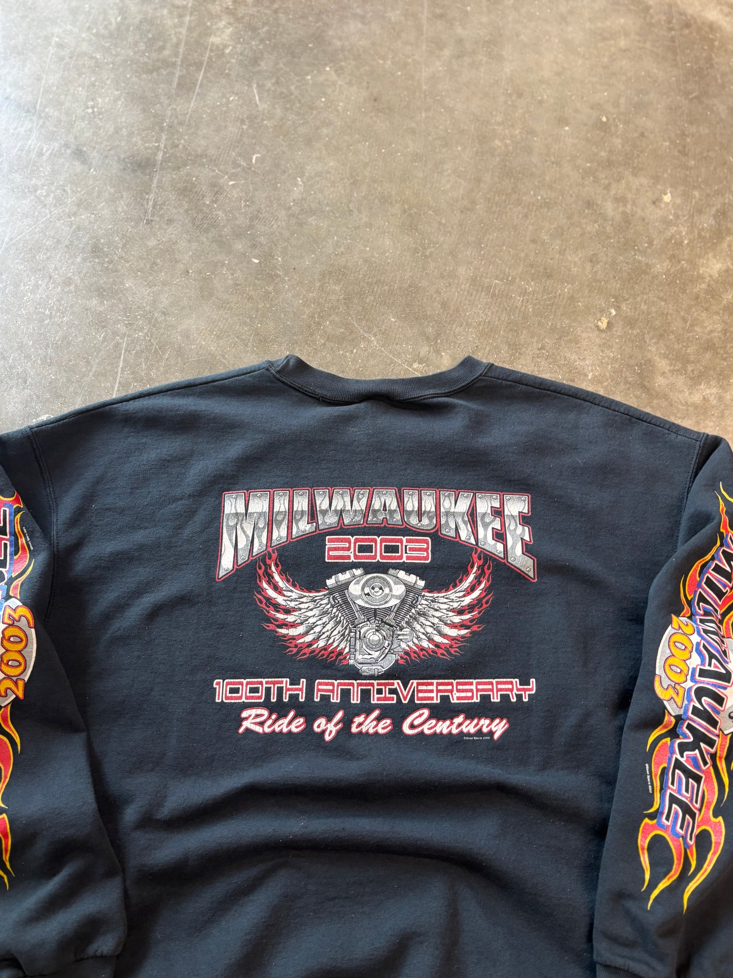 Vintage Bike Week flame sleeve sweatshirt size XXL