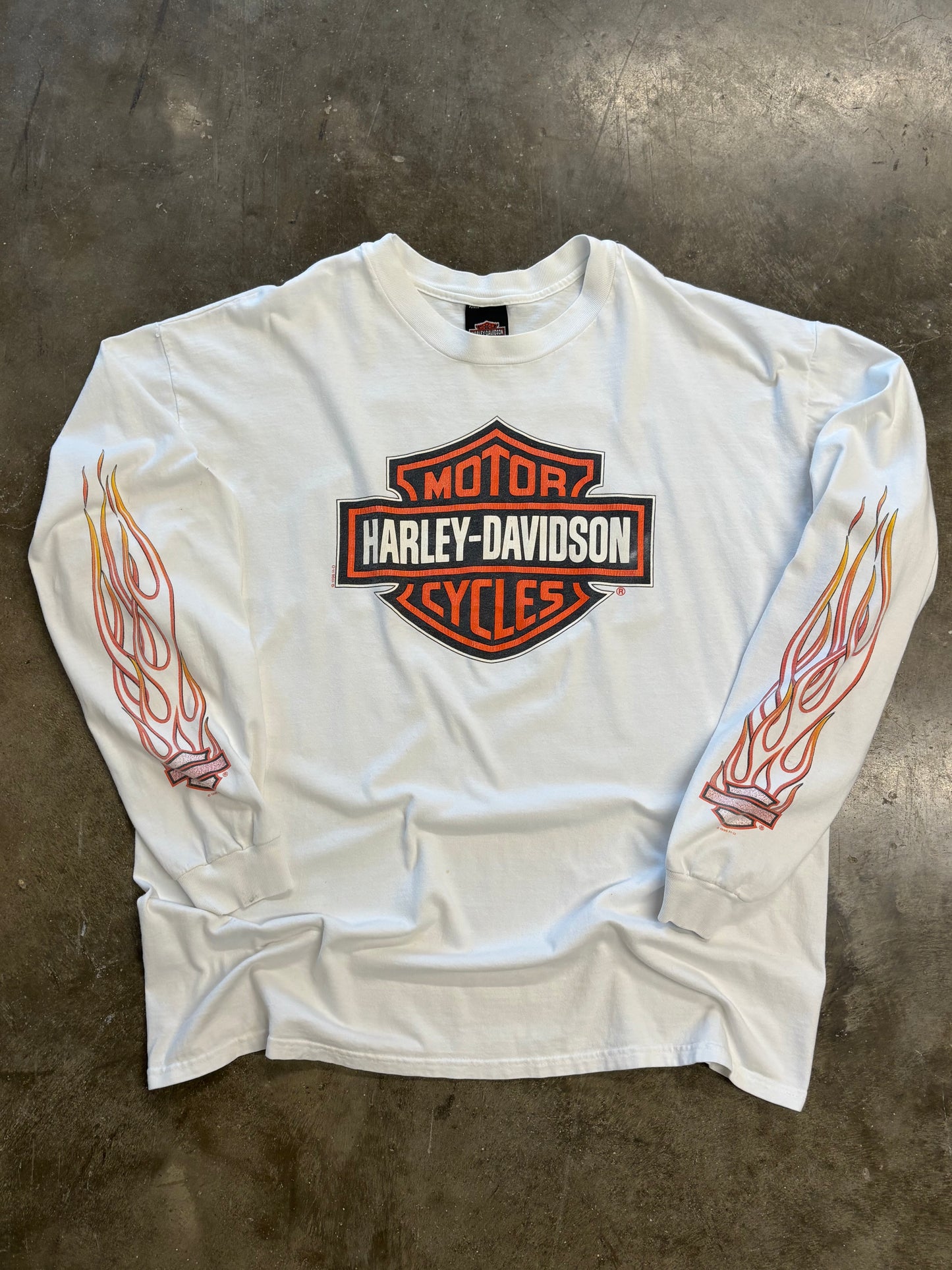 Vintage Harley Davidson String flame long sleeve size xxl