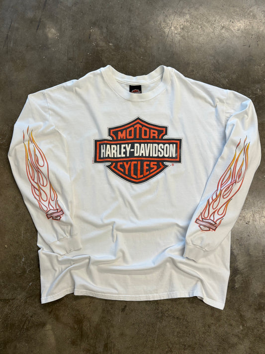 Vintage Harley Davidson String flame long sleeve size xxl