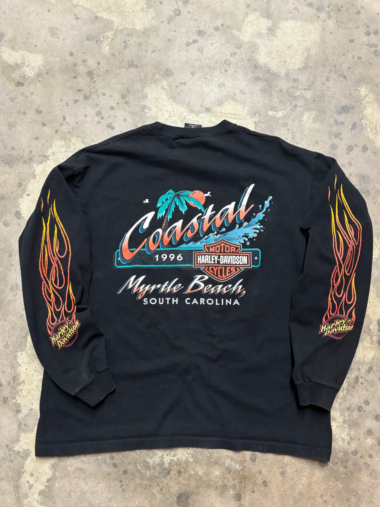 Vintage Harley Davidson flame ball long sleeve size xl