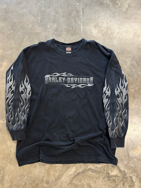 Harley Davidson chrome flame sleeve long sleeve size xxxl