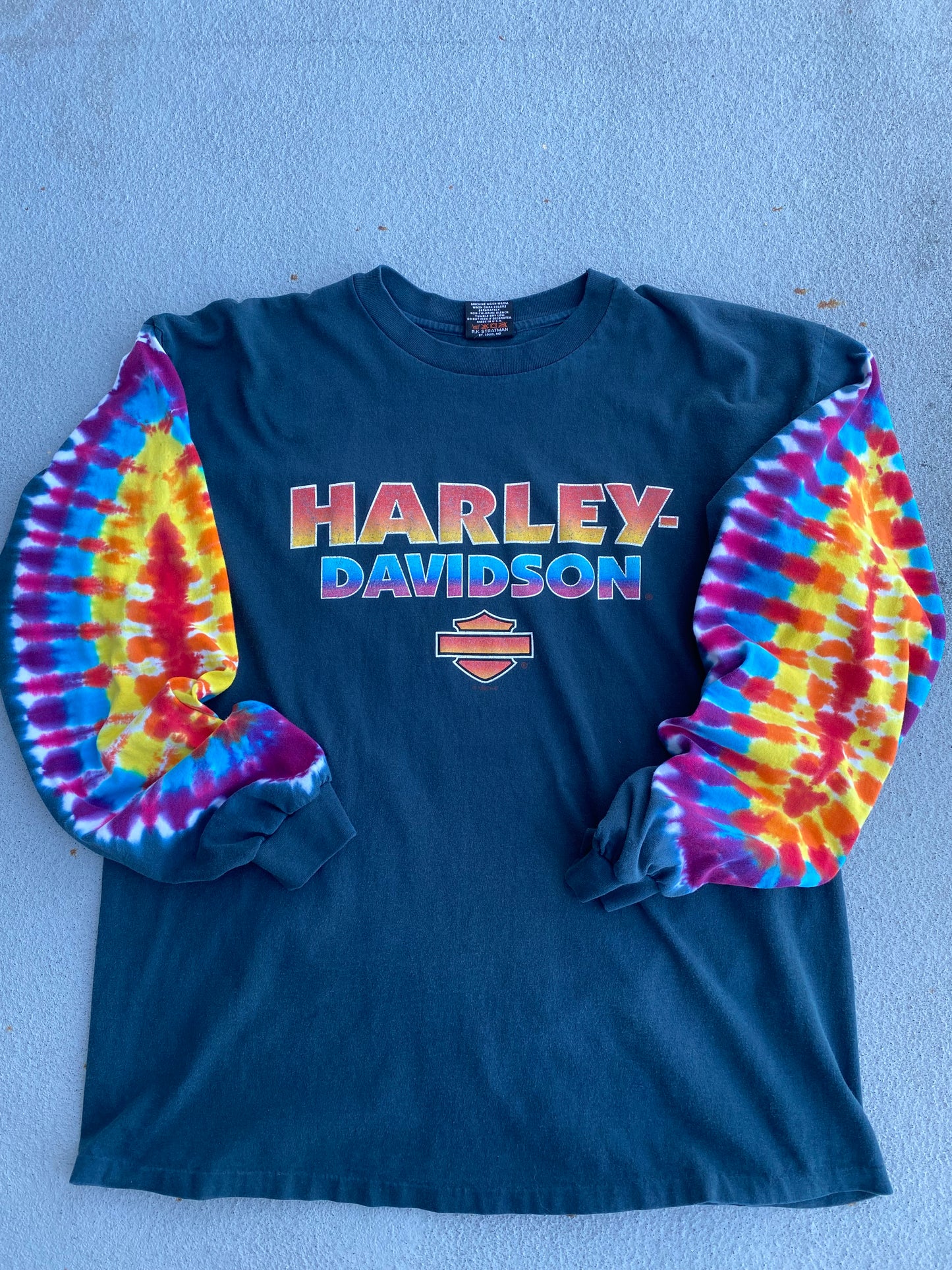 Vintage Harley Rainbow Dye Long sleeve shirt size xxl