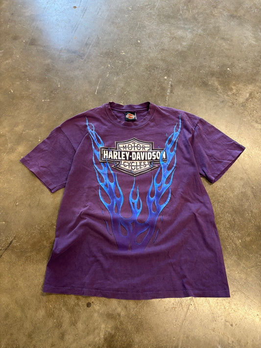 Vintage Blue flame Harley panther shirt size xl