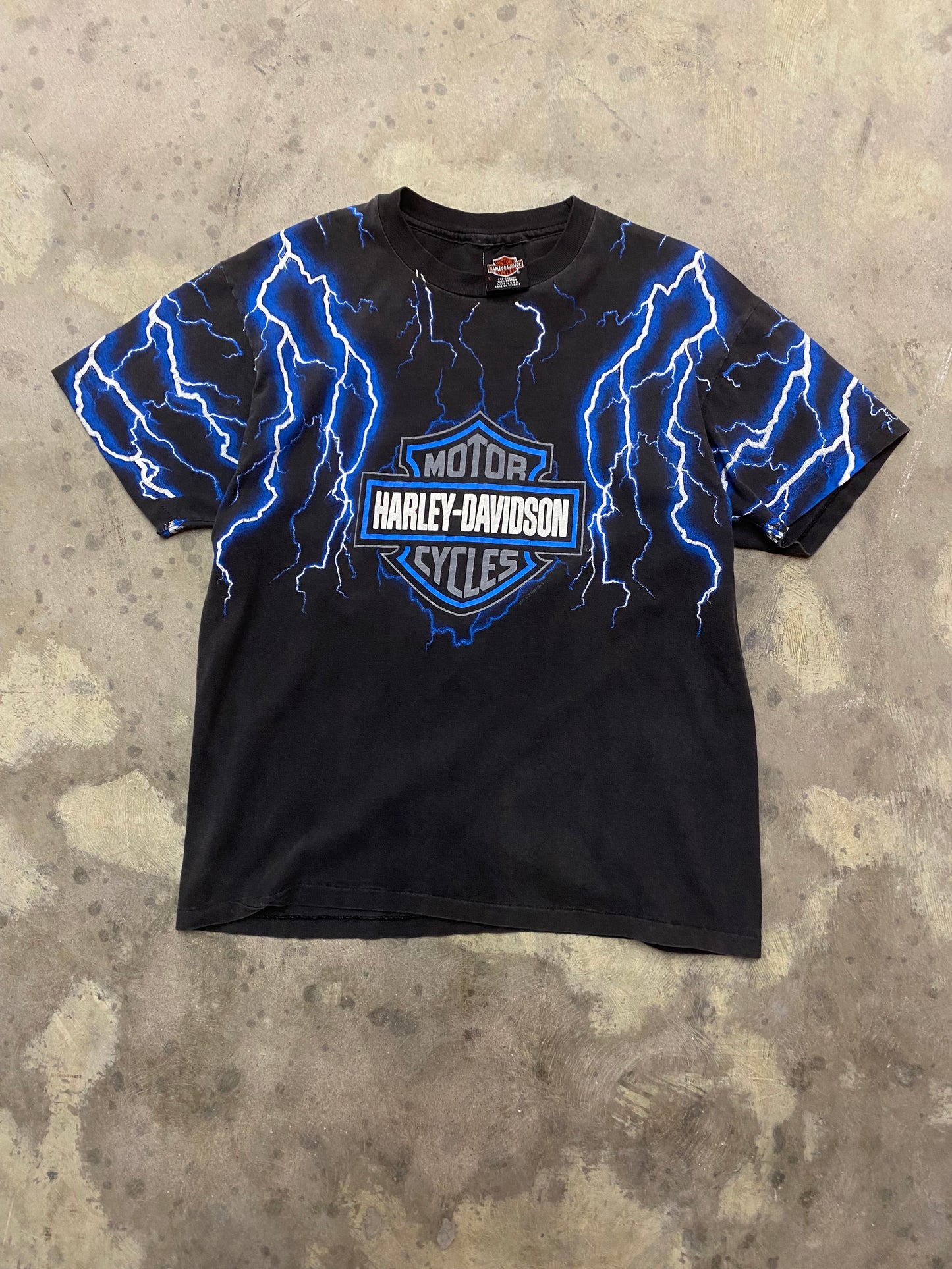 Vintage Harley Lightning Blue Thunder Size Large