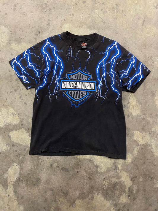 Vintage Harley Lightning Blue Thunder Size Large