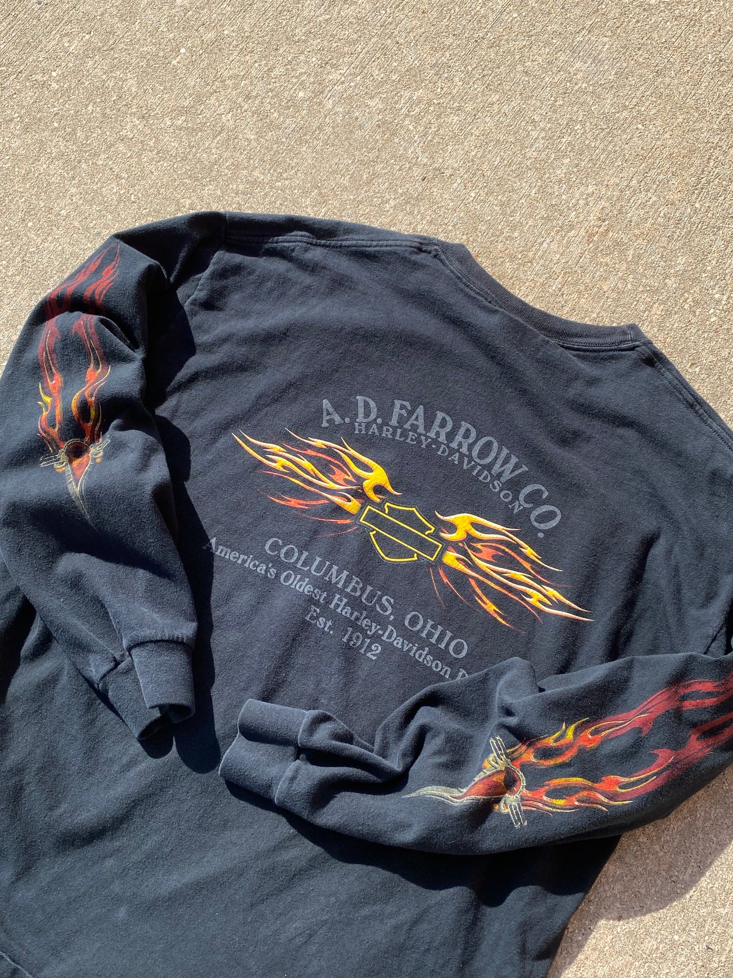 Vintage Harley Davidson Tribal Flame Long sleeve size XL