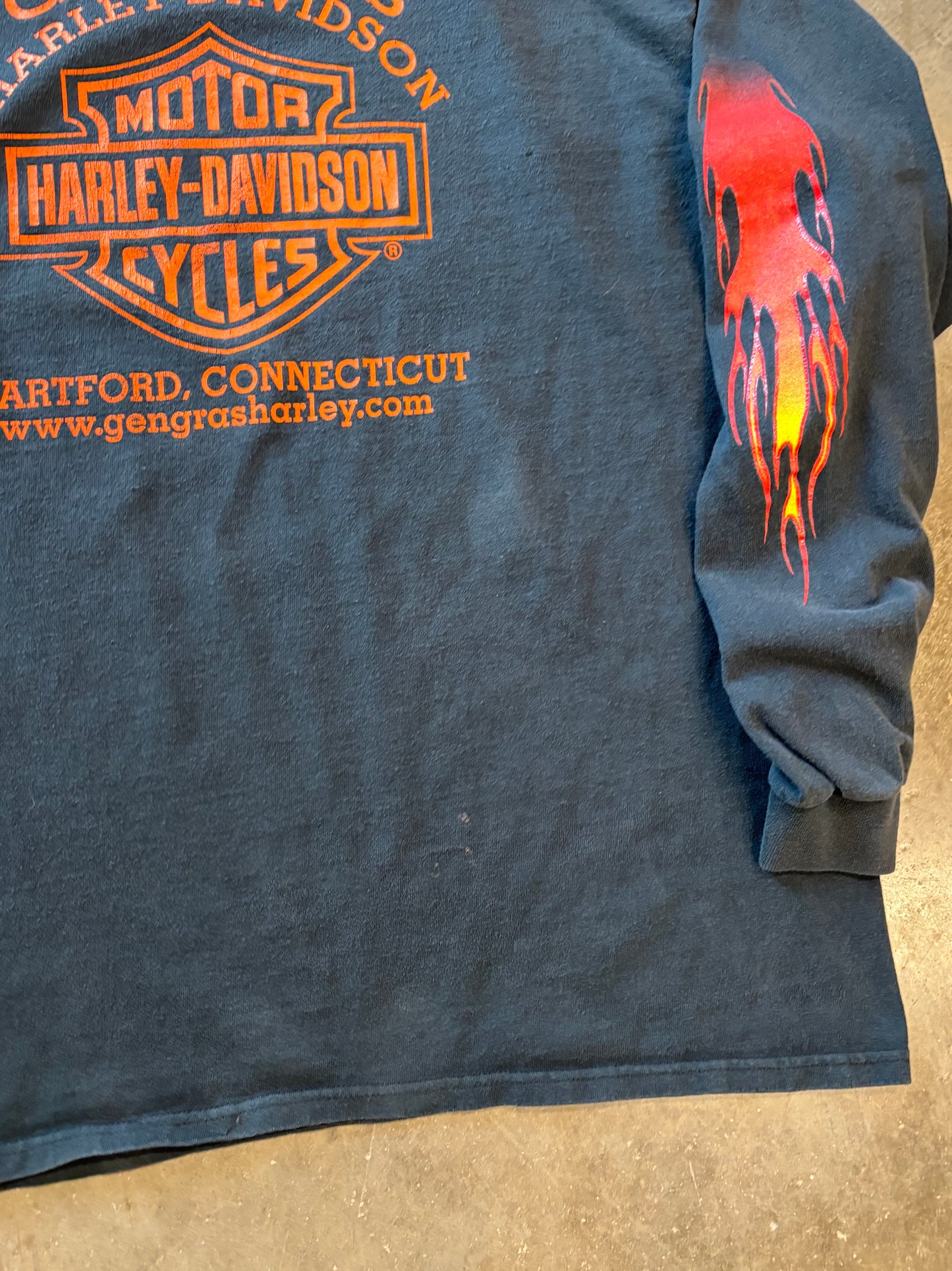 Vintage Harley Davidson Red flame long sleeve size xl