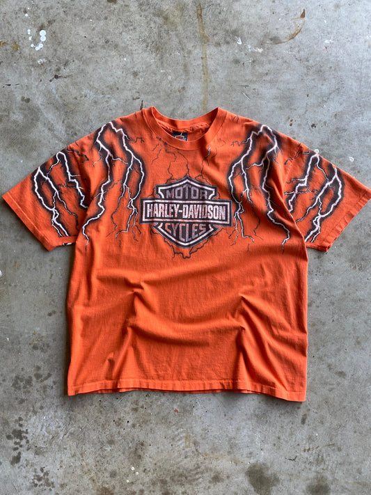 Vintage Harley Davidson lightning AOP shirt size XXL