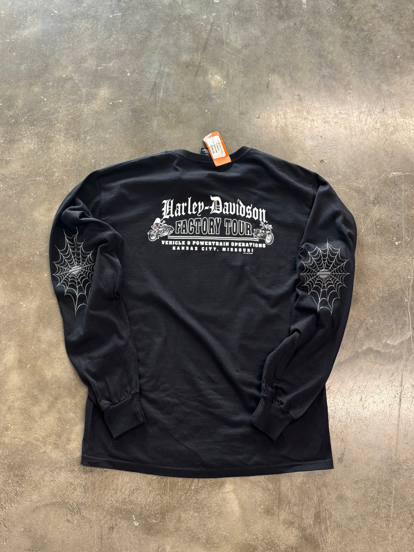 Vintage Harley Davidson budget spiderweb long sleeve size medium
